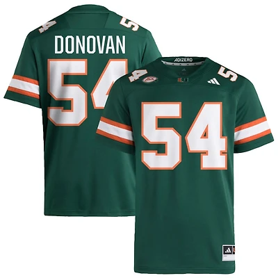 Michael Donovan Men's adidas  Green Miami Hurricanes NIL Pick-A-Player Alternate Premier Football Jersey