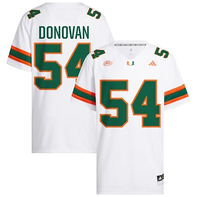 Michael Donovan Men's adidas  White Miami Hurricanes NIL Pick-A-Player White Premier Football Jersey