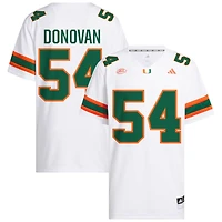 Michael Donovan Men's adidas  White Miami Hurricanes NIL Pick-A-Player White Premier Football Jersey