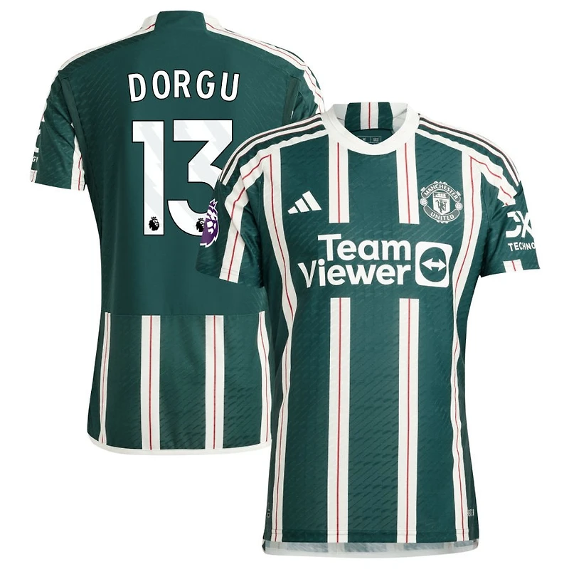 Patrick Dorgu Men's adidas Green Manchester United 2023/24 Away Authentic Custom Jersey