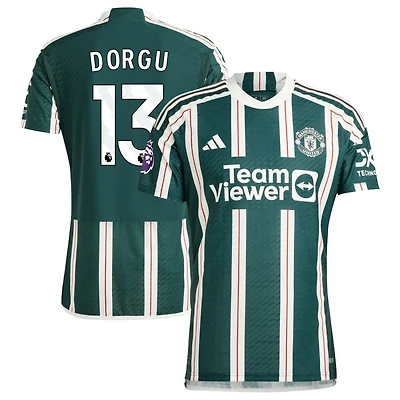 Patrick Dorgu Men's adidas Green Manchester United 2023/24 Away Authentic Custom Jersey