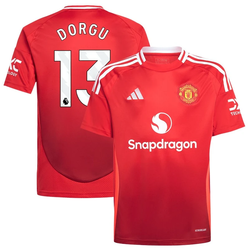 Patrick Dorgu Youth adidas Red Manchester United 2024/25 Home Replica Custom Jersey