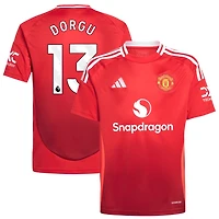 Patrick Dorgu Youth adidas Red Manchester United 2024/25 Home Replica Custom Jersey