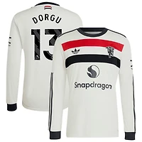 Patrick Dorgu Men's adidas Originals  Cream Manchester United 2024/25 Third Custom Replica Long Sleeve Jersey
