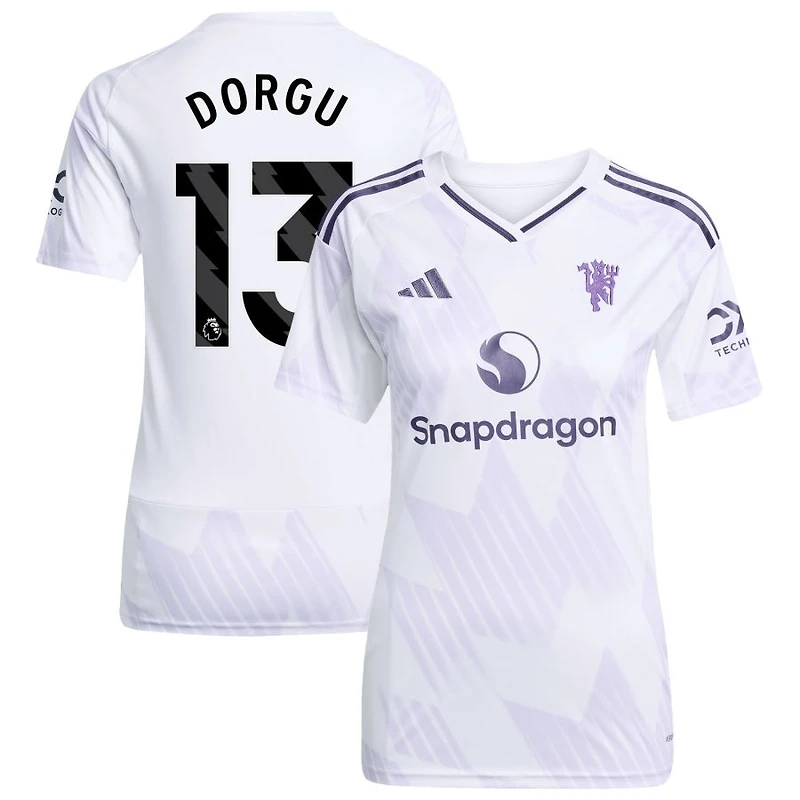 Patrick Dorgu Women's adidas White Manchester United 2025/26 Away Replica Custom Jersey