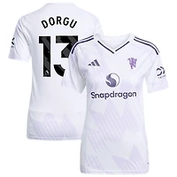 Patrick Dorgu Women's adidas White Manchester United 2025/26 Away Replica Custom Jersey