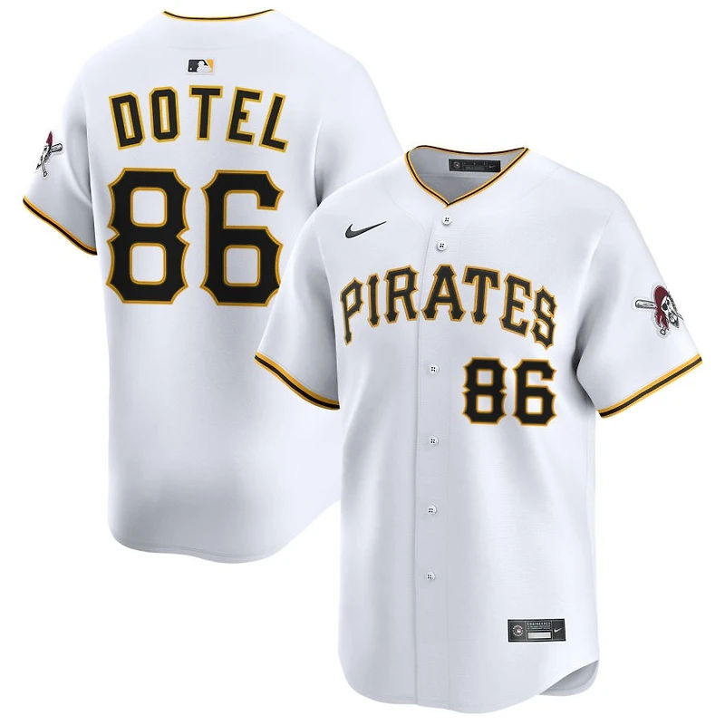 Wilber Dotel Men's Nike White Pittsburgh Pirates Home Limited Custom Jersey