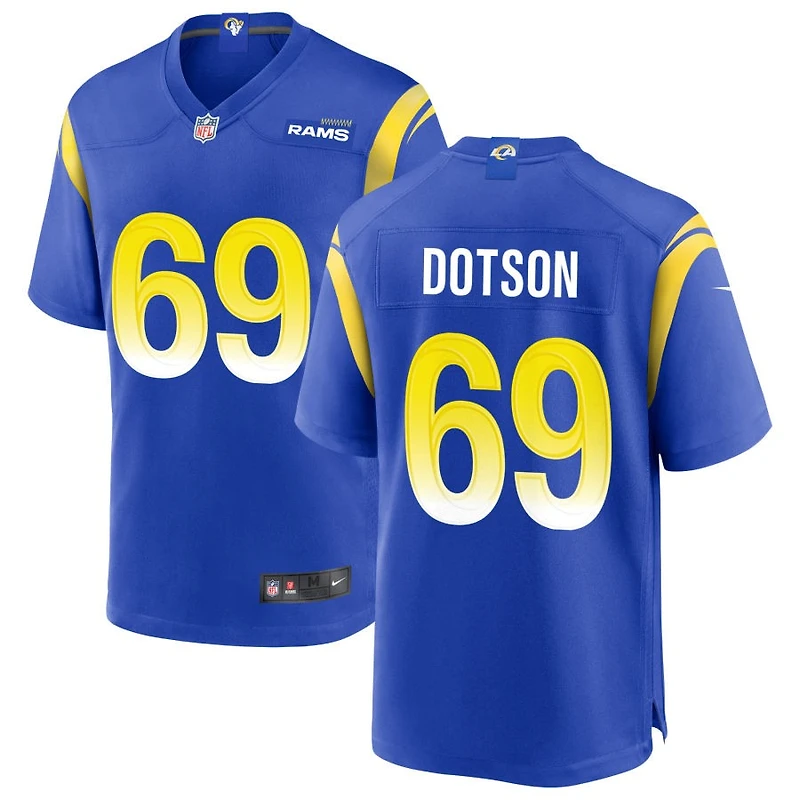 Kevin Dotson Men's Nike Royal Los Angeles Rams Custom Game Jersey