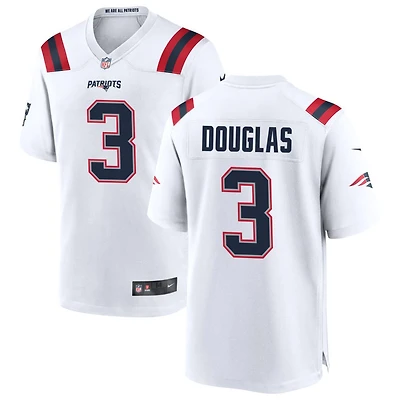 DeMario Douglas Men's Nike White New England Patriots Custom Game Jersey