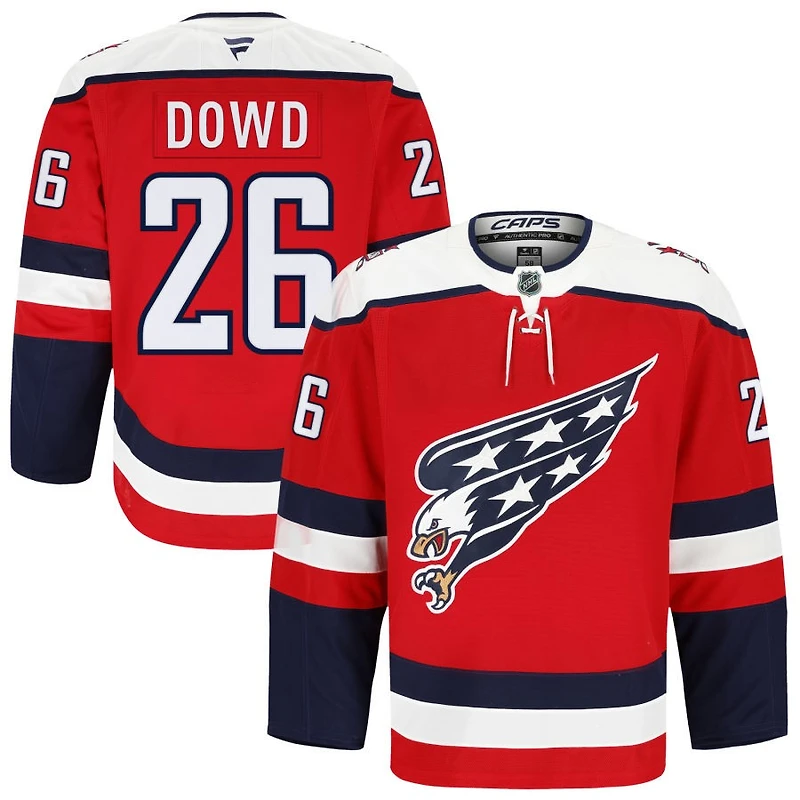Nic Dowd Men's Fanatics Red Washington Capitals Alternate Authentic Pro Custom Jersey