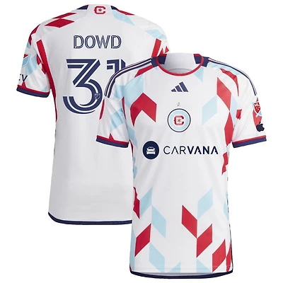 Bryan Dowd Men's adidas  White Chicago Fire 2024 A Kit For All Authentic Custom Jersey