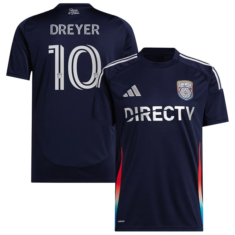 Anders Dreyer Men's adidas  Navy San Diego FC 2025 State of Flow Replica Custom Jersey