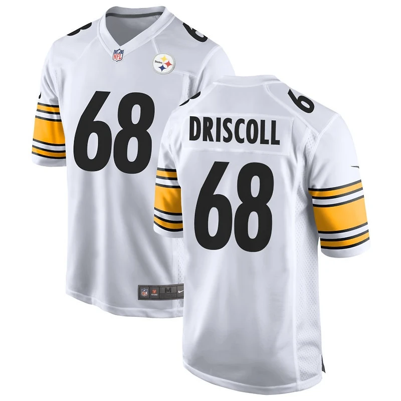 Jack Driscoll Men's Nike White Pittsburgh Steelers Game Custom Jersey