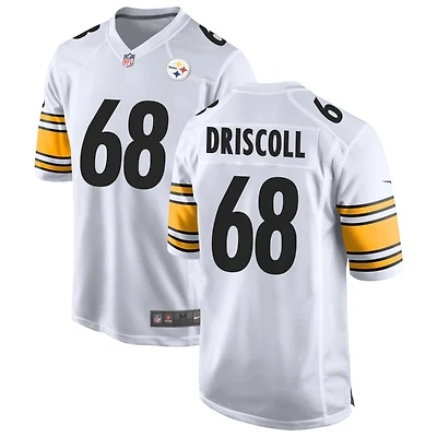 Jack Driscoll Men's Nike White Pittsburgh Steelers Game Custom Jersey