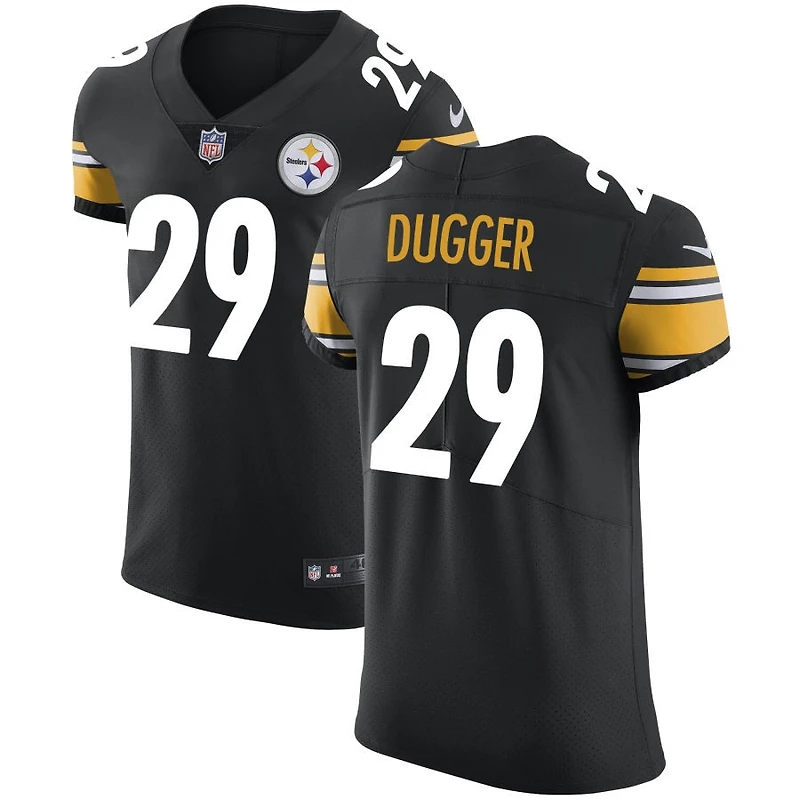 Kyle Dugger Men's Nike Black Pittsburgh Steelers Vapor Untouchable Custom Elite Jersey