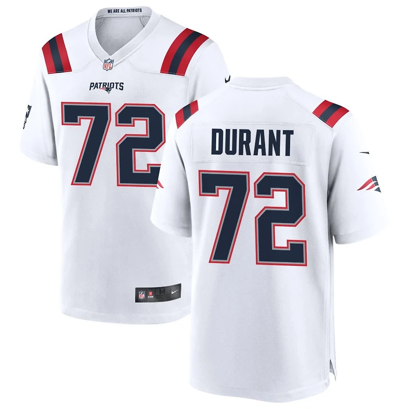 Yasir Durant Men's Nike White New England Patriots Custom Game Jersey