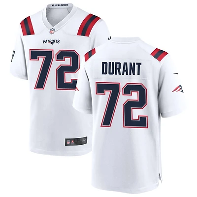 Yasir Durant Men's Nike White New England Patriots Custom Game Jersey