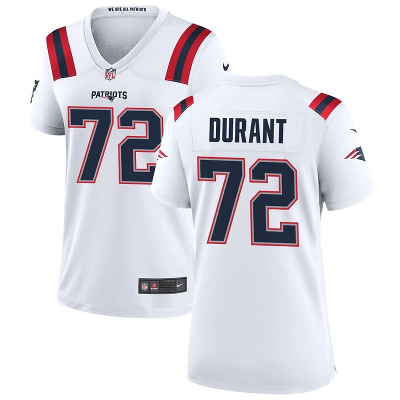 Yasir Durant Women's Nike New England Patriots White Custom Game Jersey
