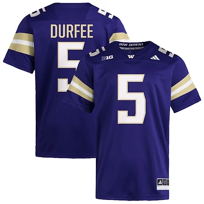 Zach Durfee Men's adidas  Purple Washington Huskies NIL Pick-A-Player Home Premier Football Jersey