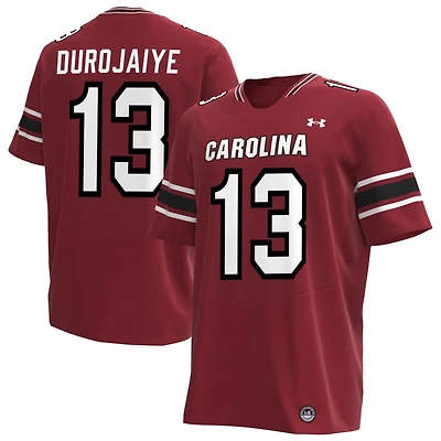 Tomiwa Durojaiye Men's Under Armour Garnet South Carolina Gamecocks NIL Pick-A-Player Replica Football Jersey