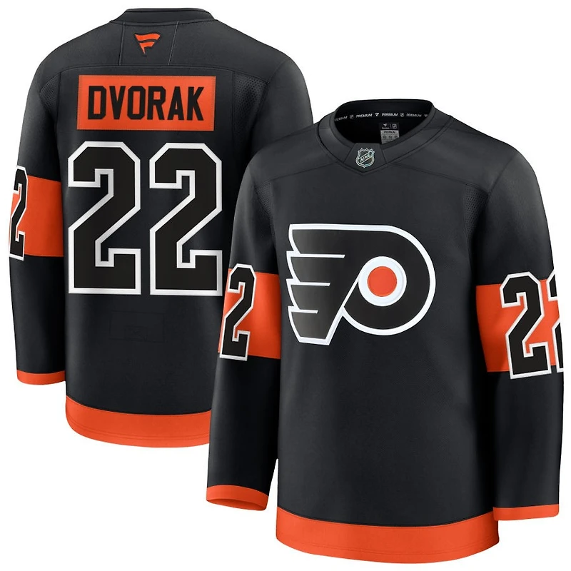 Christian Dvorak Men's Fanatics Black Philadelphia Flyers Alternate Premium Custom Jersey