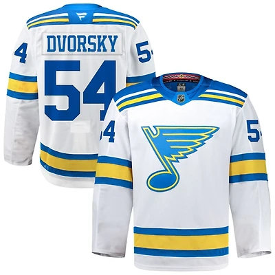 Dalibor Dvorsky Men's Fanatics White St. Louis Blues Away Authentic Pro Custom Jersey