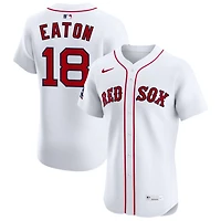 Nate Eaton Men's Nike White Boston Red Sox Home Elite Sponsor Patch Custom Jersey