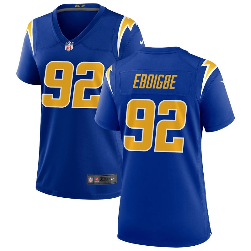 Justin Eboigbe Women's Nike Royal Los Angeles Chargers Alternate Custom Game Jersey