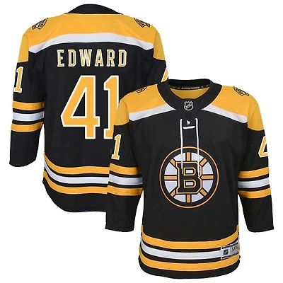 Jackson Edward Youth Black Boston Bruins Home Custom Premier Jersey