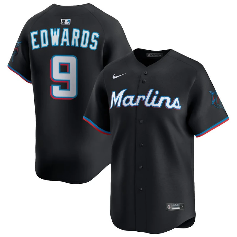 Xavier Edwards Men's Nike Black Miami Marlins Alternate Limited Custom Jersey