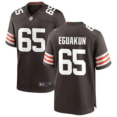 Kingsley Eguakun Men's Nike Cleveland Browns Brown Custom Game Jersey