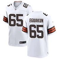 Kingsley Eguakun Men's Nike White Cleveland Browns Custom Game Jersey