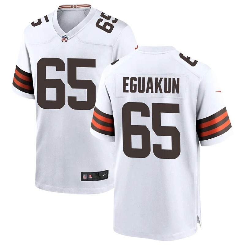 Kingsley Eguakun Men's Nike White Cleveland Browns Custom Game Jersey