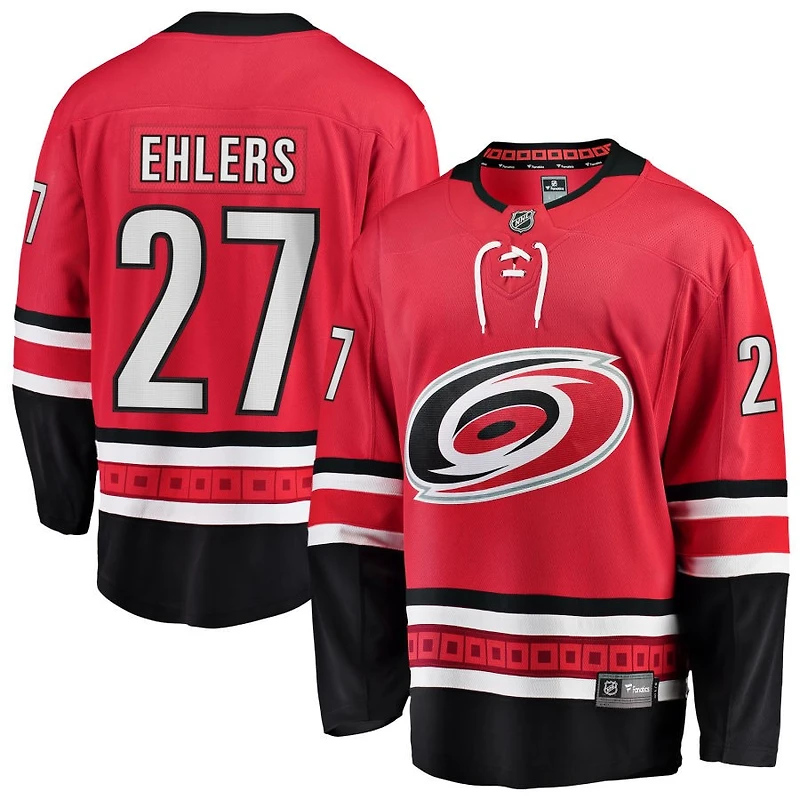Nikolaj Ehlers Men's Fanatics Red Carolina Hurricanes Alternate Breakaway Custom Jersey