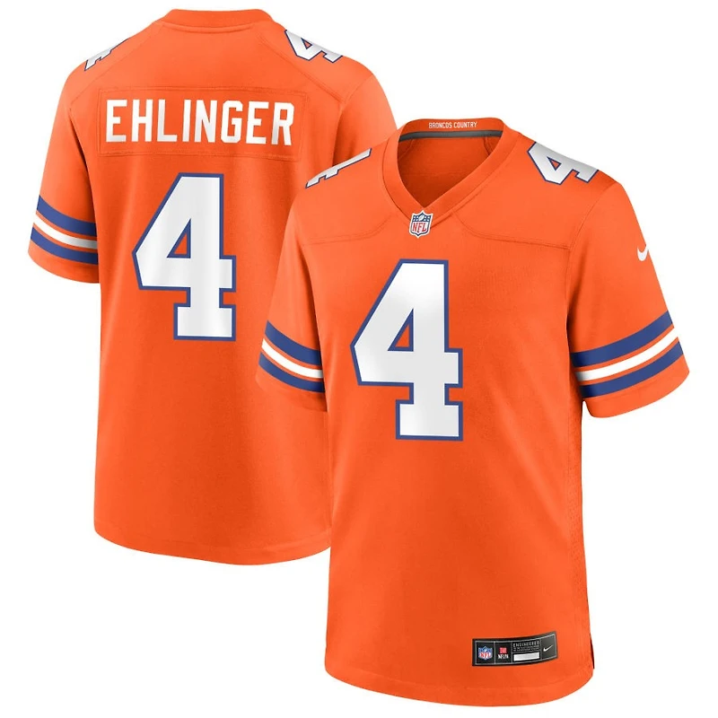 Sam Ehlinger Men's Nike Orange Denver Broncos Mile High Collection 1977 Throwback Custom Game Jersey