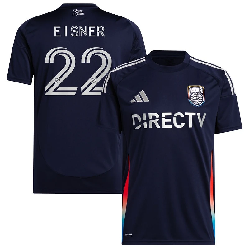 Wilson Eisner Men's adidas Navy San Diego FC 2025 State of Flow Replica Custom Jersey