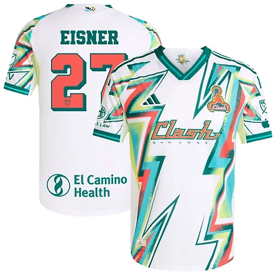 Wilson Eisner Men's adidas White San Jose Earthquakes 2025 Third Authentic Custom Jersey