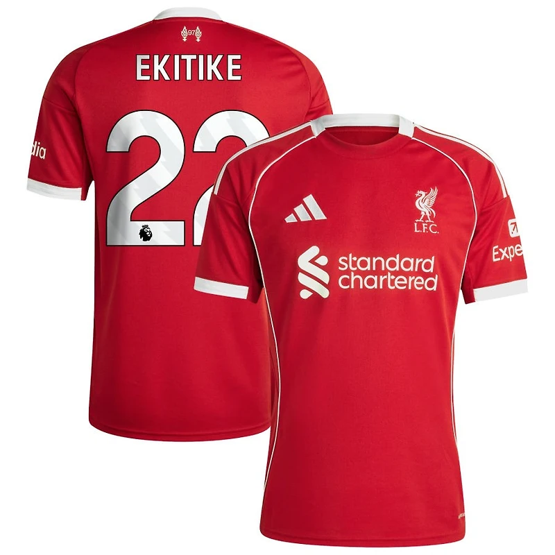 Hugo Ekitike Men's adidas Red Liverpool 2025/26 Home Custom Replica Jersey