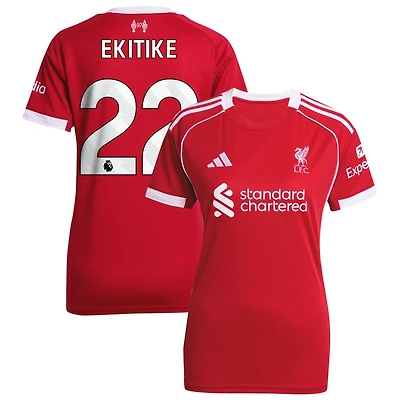 Hugo Ekitike Women's adidas  Red Liverpool 2025/26 Home Custom Replica Jersey