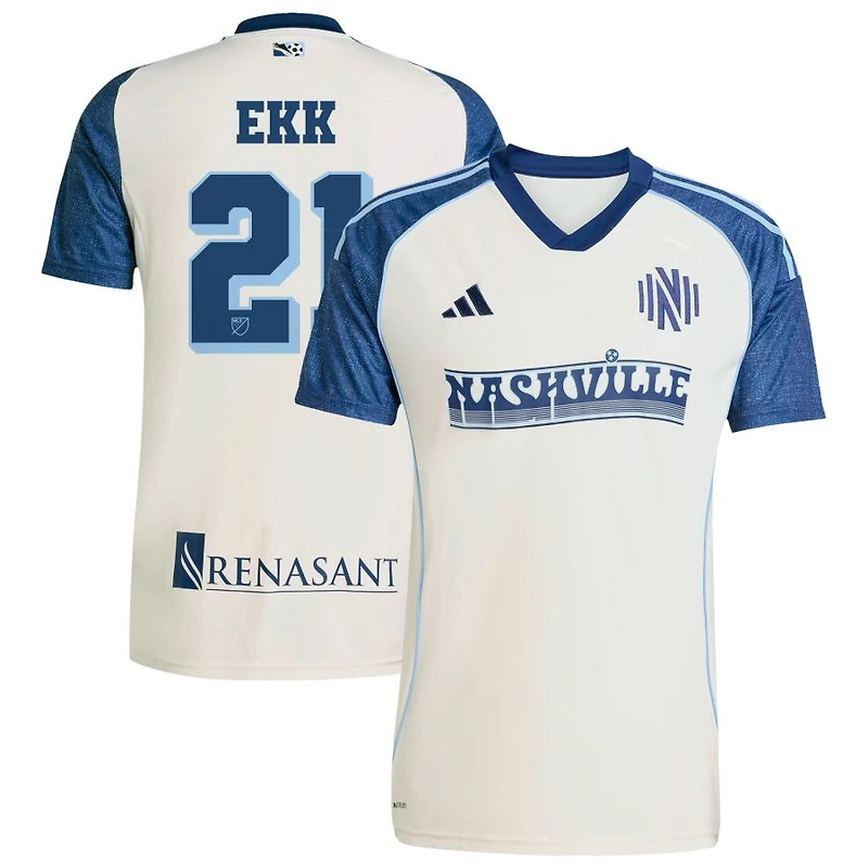 Maximus Ekk Men's adidas White Nashville SC 2025 Third Replica Custom Jersey