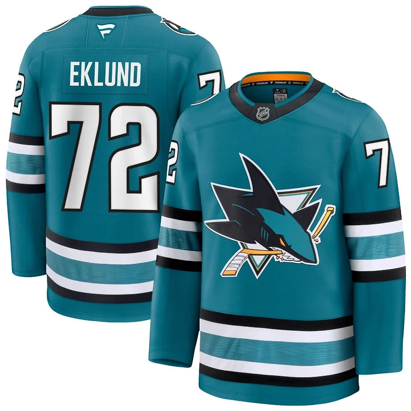 William Eklund Men's Fanatics Teal San Jose Sharks Home Premium Custom Jersey