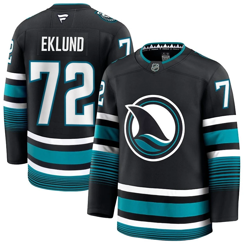 William Eklund Men's Fanatics Black San Jose Sharks Alternate Premium Custom Jersey