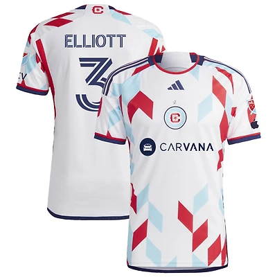 Jack Elliott Men's adidas  White Chicago Fire 2024 A Kit For All Authentic Custom Jersey