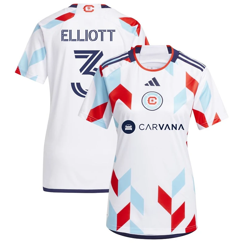 Jack Elliott Women's adidas  White Chicago Fire 2024 A Kit For All Replica Custom Jersey