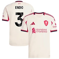 Wataru Endo Men's adidas  White Liverpool 2025/26 Away Replica Custom Jersey