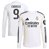 Endrick Endrick Men's adidas White Real Madrid 2025/26 Home Authentic Long Sleeve Custom Jersey