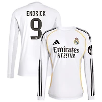 Endrick Endrick Men's adidas White Real Madrid 2025/26 Home Replica Long Sleeve Custom Jersey