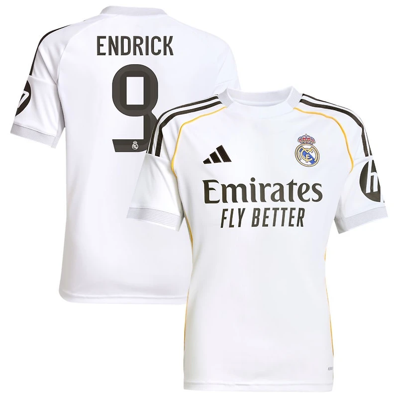 Endrick Endrick Youth adidas White Real Madrid 2025/26 Home Replica Custom Jersey