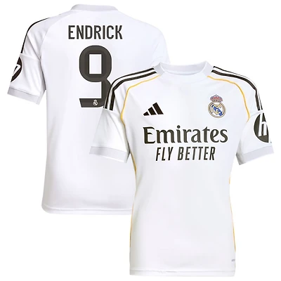 Endrick Endrick Youth adidas White Real Madrid 2025/26 Home Replica Custom Jersey
