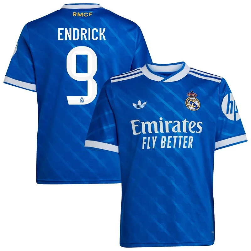 Endrick Endrick Youth adidas  Blue Real Madrid 2025/26 Third Replica Custom Jersey